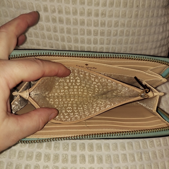 Kate Spade Light Blue Parchment Leather Wallet - Picture 8 of 10